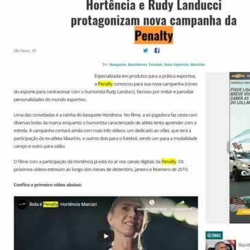 Hortência e Rudy Landucci protagonizam nova campanha da Penalty -Gazeta Esportiva