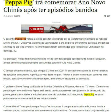 “Peppa Pig” irá comemorar Ano Novo Chinês após ter episódios banidos – Diário Indústria & Comércio