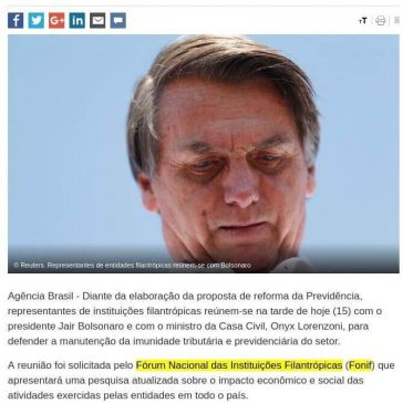 Representantes de entidades filantrópicas reúnem-se com Bolsonaro- Investing.com