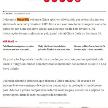 ‘Peppa Pig’ irá comemorar Ano Novo Chinês após ter episódios banidos – Aqui Notícias