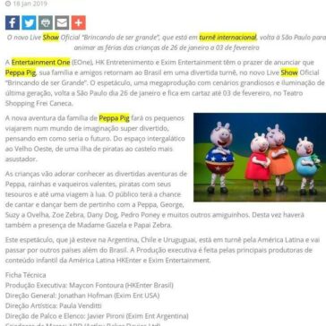 Teatro Shopping Frei Caneca recebe a nova aventura de Peppa Pig – EP Grupo