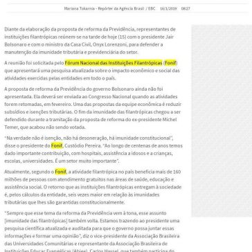 Representantes de entidades filantrópicas reúnem-se com Bolsonaro -Folha PA