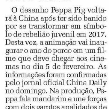 ‘Peppa Pig’ irá comemorar Ano-Novo chinês – Jornal NH