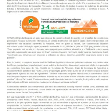 2ª edição do WellFood Ingredients Summit apresentará as últimas tendências mundiais em soluções para alimentos & bebidas funcionais e saudáveis – ABIMAPI