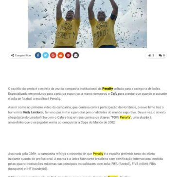 Bola é Penalty: novo vídeo da campanha tem Cafu como estrela -Meio & Negócio