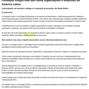 Fundação integra rede que reúne organizações e empresas da América Latina – Mídia News