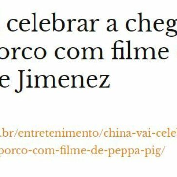 China vai celebrar a chegada do Ano do Porco com filme de Peppa Pig…Meire Jimenez – Moda & Música