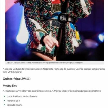 Agenda cultural: confira lista para curtir o fim de semana em Natal – OP9 Alagoas