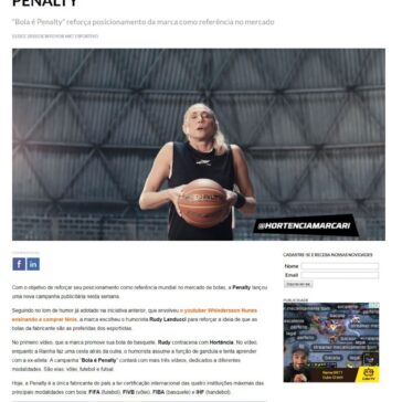 Hortência estrela nova campanha da Penalty-Marketing Esportivo