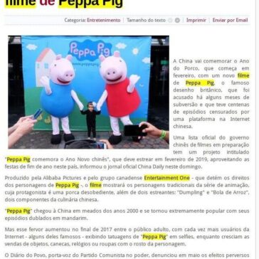 China celebra o Ano do Porco com filme de Peppa Pig – Revista Panorama