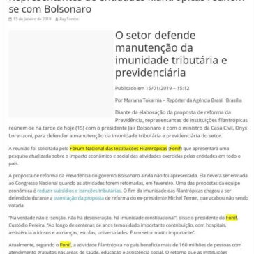 Representantes de entidades filantrópicas reúnem-se com Bolsonaro -Jornal Dia Dia