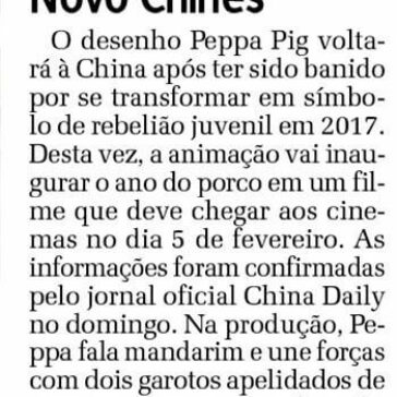 ‘Peppa Pig’ irá comemorar Ano Novo Chinês – Correio de Gravataí