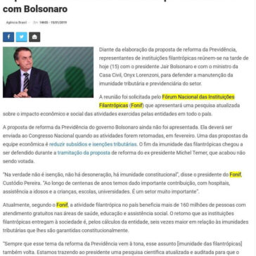 Representantes de entidades filantrópicas reúnem-se com Bolsonaro -MidiaMax