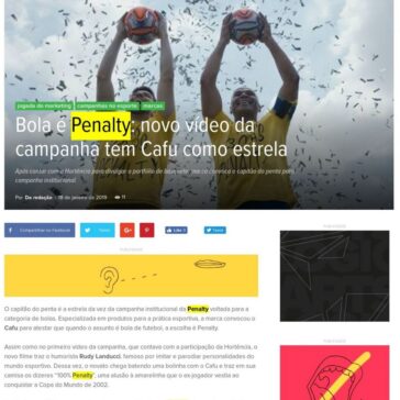 Bola é Penalty: novo vídeo da campanha tem Cafu como estrela- Abc da Comunicação