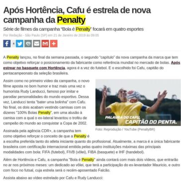 Após Hortência, Cafu é estrela de nova campanha da Penalty- Máquina do Esporte