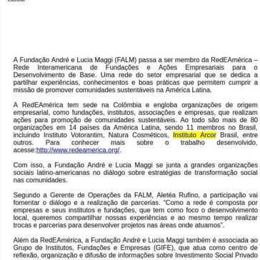 Fundação André e Lucia Maggi integra rede que reúne organizações e empresas da América Latina – Jb News