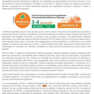 2ª edição do WellFood Ingredients Summit apresentará as últimas tendências mundiais em soluções para alimentos & bebidas funcionais e saudáveis – ABIMAPI
