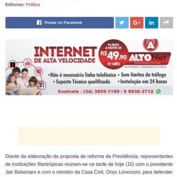 Representantes de entidades filantrópicas reúnem-se com Bolsonaro- Triângulo Notícias