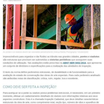 Inspeções em pontes e viadutos são necessárias para evitar colapsos e rupturas- AECweb