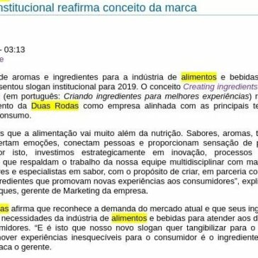 Slogan institucional reafirma conceito da marca – Brasil Alimentos