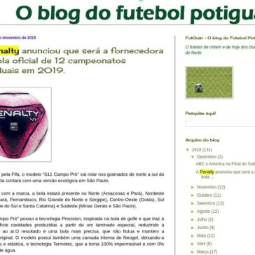 A Penalty anunciou que será a fornecedora da bola oficial de 12 campeonatos estaduais em 2019. -FutGuar Futebol Potiguar