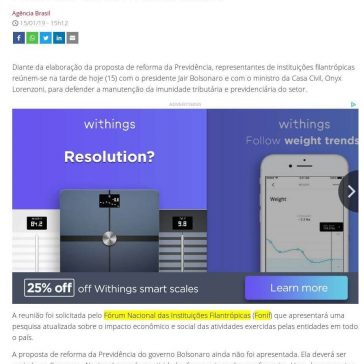 Representantes de entidades filantrópicas reúnem-se com Bolsonaro- Isto É Dinheiro (On-line)