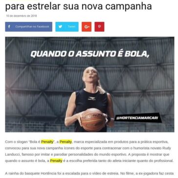Penalty convoca ícones do esporte para estrelar sua nova campanha -Grandes Nomes da Propaganda