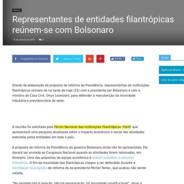 Representantes de entidades filantrópicas reúnem-se com Bolsonaro- Hype News