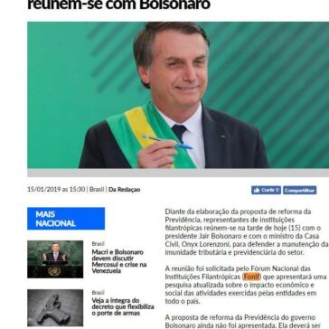 Representantes de entidades filantrópicas reúnem-se com Bolsonaro- Região Noroeste