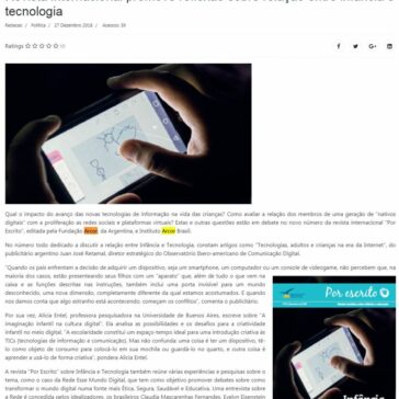 Revista internacional promove reflexão sobre relação entre infância e tecnologia – Correio de Notícias online