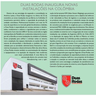 Duas Rodas inaugura novas instalações na Colômbia – Aditivos & Ingredientes