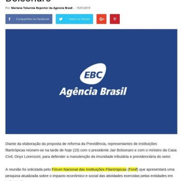 Representantes de entidades filantrópicas reúnem-se com Bolsonaro- Poliarquia