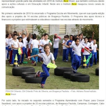 Instituto Arcor apoiou movimento e vida saudável em escolas de três estados em 2018 – Campo Grande Notícias