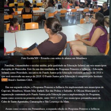 PROGRAMA UNE ESCOLAS E COMUNIDADE PELA QUALIDADE NA EDUCAÇÃO INFANTIL NA REGIÃO DE PIRACICABA – Diário do Rio Preto