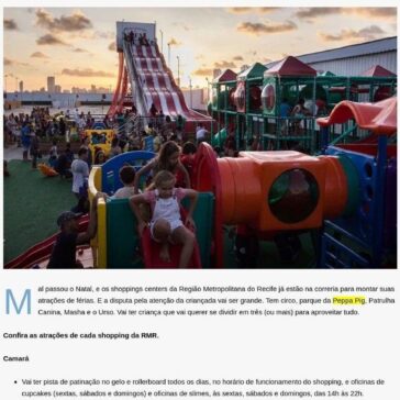 As férias já estão a todo o vapor nos shoppings da Região Metropolitana do Recife – Pai de verdade