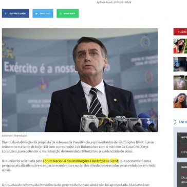 Representantes de entidades filantrópicas reúnem-se com Bolsonaro -TNH1