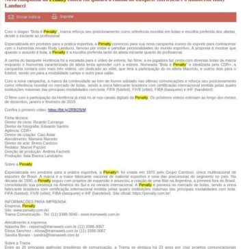 Nova campanha da Penalty coloca em quadra a rainha do basquete Hortência e o humorista Rudy Landucci- Maxpress Net