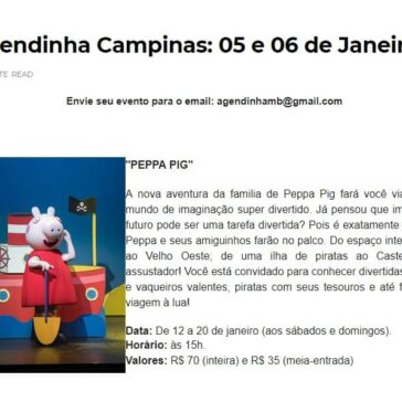 Agendinha Campinas: 05 e 06 de Janeiro – Maria Babona