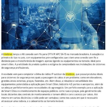 Intelbras lança kit conexão sem fio para CFTV IP ideal para Smart Cities- Blog do Moreira