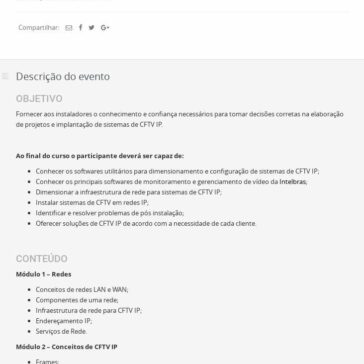 Treinamento Técnico em CFTV IP Intelbras- Sympla