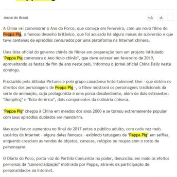 China celebra o Ano do Porco com filme de Peppa Pig – Jornal do Brasil (On-line)
