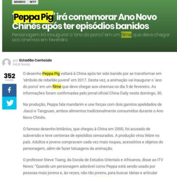 “Peppa Pig” irá comemorar Ano Novo Chinês após ter episódios banidos FeedClub