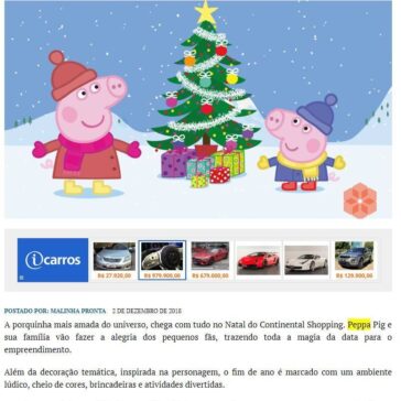 Peppa Pig No Natal Do Continental Shopping –  Malinha Pronta