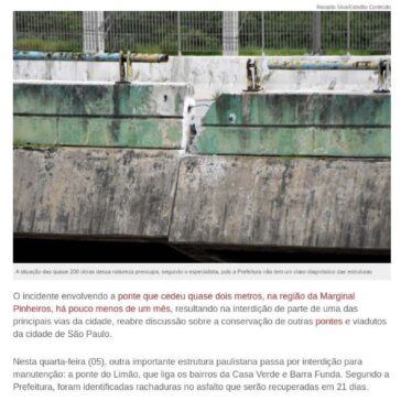Situação de pontes e viadutos de São Paulo é preocupante, segundo especialistas -Jovem Pan Online