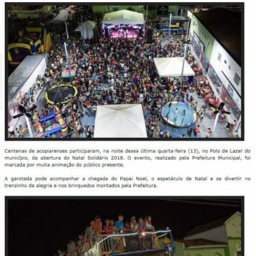 Acopiara realiza abertura do Natal Solidário e atrai centenas de pessoas – Cide Estevão