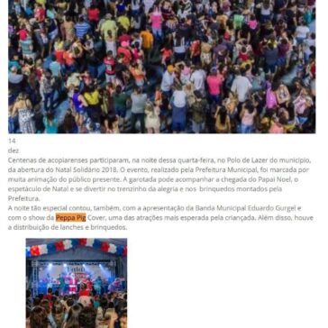 Acopiara realiza abertura do Natal Solidário e atrai centenas de pessoas – Blog do Amaury Alencar