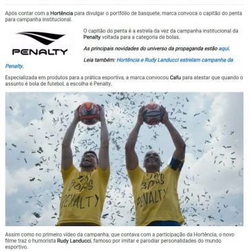Cafu é a nova estrela do filme da Penalty- Promoview