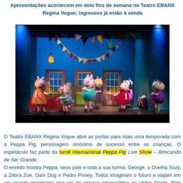 Peppa Pig chega a Curitiba com o espetáculo Brincando de Ser Grande – Blog do Patrício Nunes