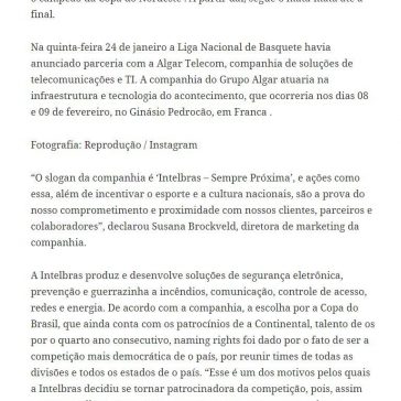 Intelbras fecha, e Copa do Brasil ganha mais um patrocínio- Entretenimento Bit