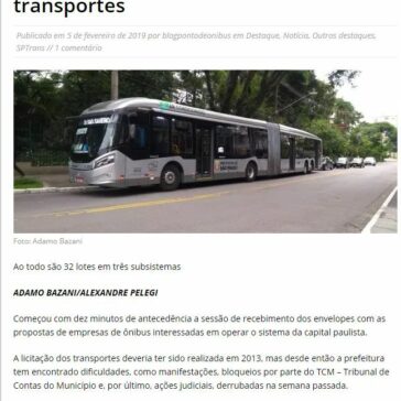 Empresas de ônibus em São Paulo começam a entregar os envelopes com as propostas na licitação dos transportes- Diário do Transporte